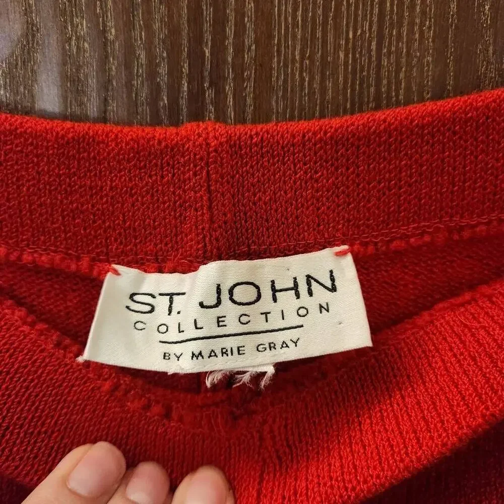 St. John Collection Santana Knit Cropped Pull-On Pants - Fits Large / 12